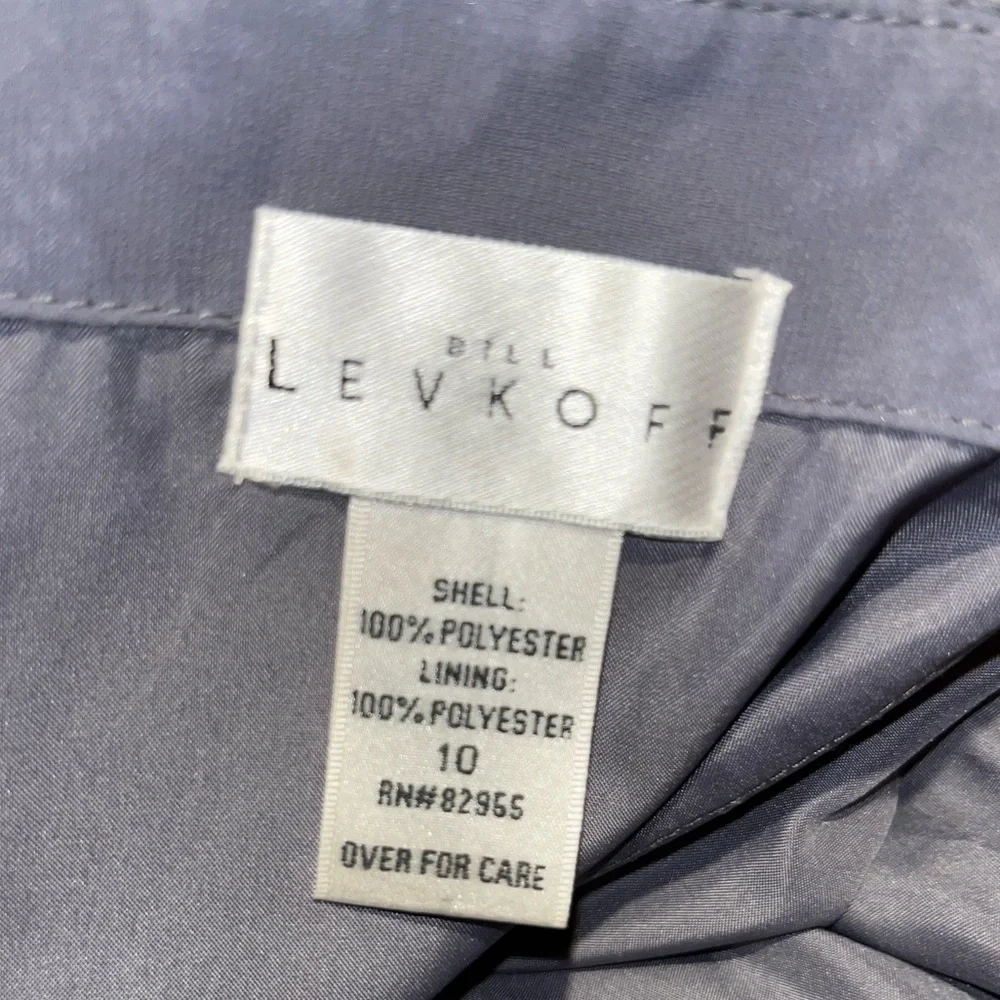 NWT Bill Levkoff cocktail dress size 10 gray one shoulder draped chiffon prom